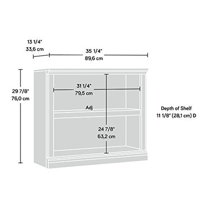 Sauder 2 Tier Book Shelf Wooden Bookcase Multipurpose Bookshelf for Home Office, Living Room, in Chalked Chestnut - color: Chalked Chestnut Finish