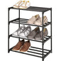 4-Tier Small Shoe Rack, Metal Stackable Kids Shoe Shelf Storage Zapateras Organizer,Narrow Shoe Rack Sturdy for Closet Hallway Entryway Living Room Bedroom (Black) - size: 4-Black