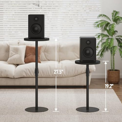 TUTOTAK Tall Round Side Table, Small End Table, Drink Table, Pedestal Table | for Small Spaces, Accent Nightstand, livingroom, Bedroom, Black TB01BK096 - color: Black, size: 1 Pack, style: Adjustable