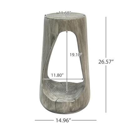 Merax Hollow MGO Accent Side Table, Unique Modern End Table with Wide Pedestal & Tabletop, Small Drink Tables for Living Room, Bedroom Night Stand Bedside Table, No Assembly Required, Grey - color: Grey, size: Hollow Design