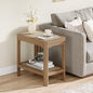 Eclatara Rattan Nightstands - Farmhouse 2 Tier End Table for Bedroom - Accent Polygon Side Table for Small Space Narrow Coffee Table Bamboo, Natural Oak - color: Natural Oak, Geometric Edges