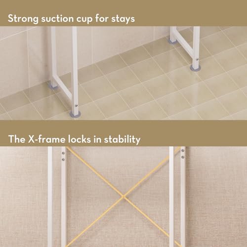 Glass Over the Toilet Shelf, 3-Tier Over-The-Toilet Storage Rack, Adjustable Shelf Bathroom Organizer, White Space Saving Shelves