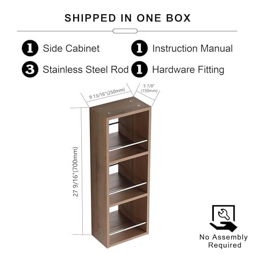 10" Wall Mounted Bathroom Cabinet – Small Bathroom Mirror Cabinet with Storage, Open Shelf Design Without Door, Plywood Construction, Space-Saving Wall Cabinet for Toiletries & Cosmetics - size: 10"-G