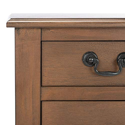 SAFAVIEH Furniture - Athena 3-Drawer Console Table - Brown - Solid Wood - Farmhouse Classic Design - Ideal for Entryway, Living Room, Hallway, 23.5" W x 13" D x 29.5" H (CNS5703C) - color: Brown
