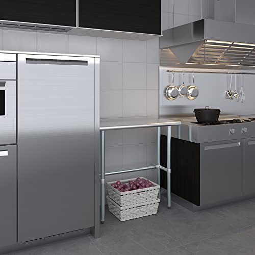 14 in. x 36 in. Open Base Stainless Steel Work Table | Residential & Commercial | Food Prep | Heavy Duty Utility Work Station | NSF - size: 36 in. Length x 14 in. Width