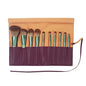 Bird&Fish Makeup Brush Case Travel, makeup brush case roll up,brush holder makeup,Holder Organizer Brushes Pouch Cosmetic Bag for Travel，Rolling Bag Storage Case PU Leather - color: New Crimson