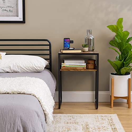 IRIS USA Wood and Metal Frame Side Table, Accent Sofa End Table Coffee Snack, Bedroom Night Stand, Living Room Computer Desk, A-Shape - style: A-Shape