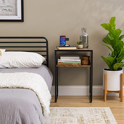 IRIS USA Wood and Metal Frame Side Table, Accent Sofa End Table Coffee Snack, Bedroom Night Stand, Living Room Computer Desk, A-Shape - style: A-Shape