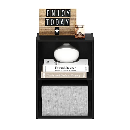 Furinno Luder Bookcase / Book / Storage, Blackwood 2-Tier - color: Blackwood, size: 2-Tier, 9 x 16 x 21