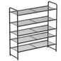 SUFAUY 5-Tier Mesh Shoe Rack, Closet Metal 33" Wide Shoe Shelf Heavy Duty, Black - color: Black, size: 5 Tier