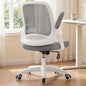 NEO CHAIR Office Desk Gaming Ergonomic Computer Chair with Lumbar Back Support Adjustable Height Swivel Rolling Wheels Flip-up Arms Mesh Chair for Home Vanity (Grey) - color: Grey