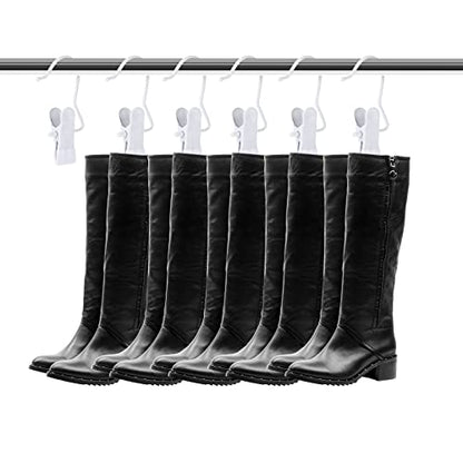 Hotop 48 Pieces Boot Hanger Clips for Closet, Laundry Hanging Hooks Heavy Duty Clips Boot Holder Portable Single Hooks Space Saving for Pants Jeans Clothes Hats Tall Towels (White) - color: White