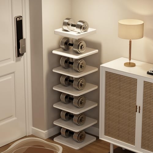 6-Tier Vertical Shoe Rack, Narrow Shoe Tower for Small Space - color: White, size: 11.4"D×10.8”W×43.3"H
