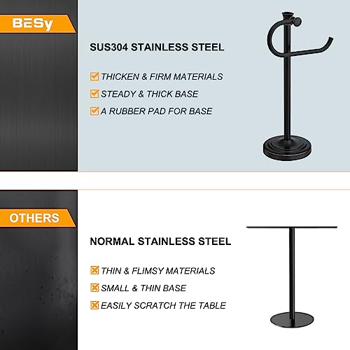 Stand Hand Towel Holder, Countertop Towel Bar, Oil Rubbed Bronze | 17 Inch Bathroom Towel Hanger, Freestanding Vanity Counter Top Towel Holder, Towel Ring Hardware Accessories, Stainless Steel - color: Bronze