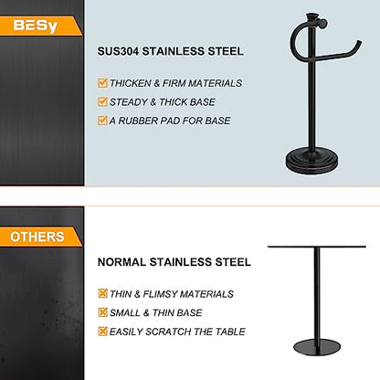Stand Hand Towel Holder, Countertop Towel Bar, Oil Rubbed Bronze | 17 Inch Bathroom Towel Hanger, Freestanding Vanity Counter Top Towel Holder, Towel Ring Hardware Accessories, Stainless Steel - color: Bronze