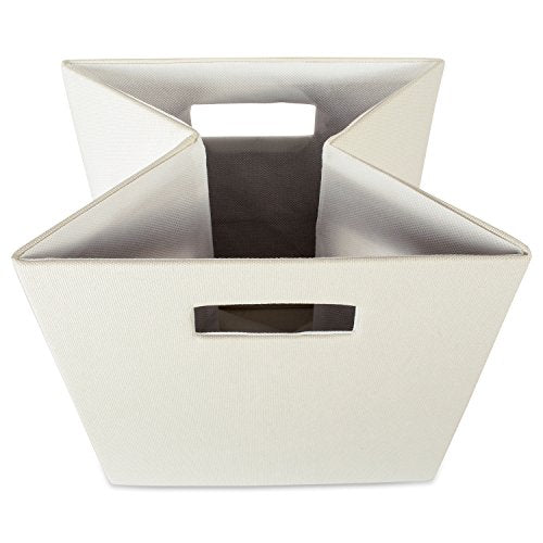 DII Poly-Cube Storage Collection Hard Sided, Collapsible Solid, Large, Off White - color: Off White, size: Large Square, 13x13x13"