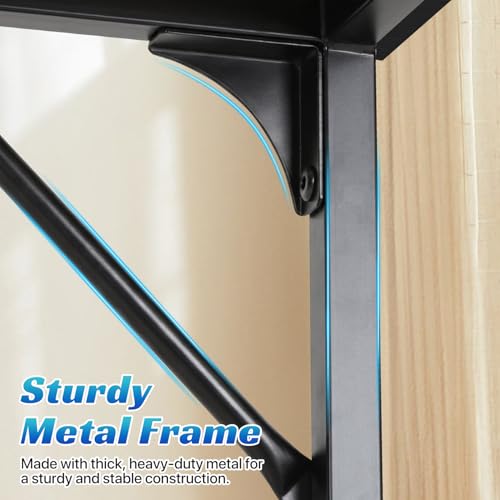 Small Computer Office Desk 32 Inch Student Study Writing Work Modern Simple Home Bedroom PC Table Metal Frame Desk… - color: Black, size: 32 Inch
