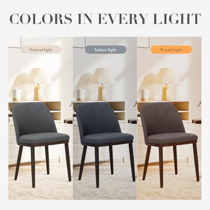 COLAMY Upholstered Dining Chairs Set of 6, Modern Kitchen Chairs with Back, Wood Side Dining Room Chairs for Kitchen, Dining Room, Restaurant, Light Grey - color: Light Grey, size: Set of 6