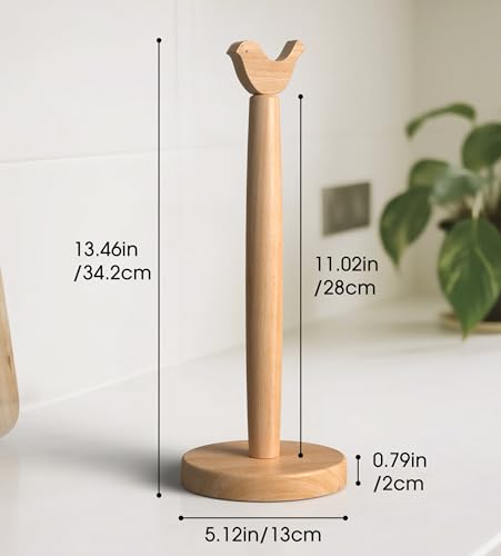Cute Wooden Paper Towel Holder Stand - Kitchen Paper Hanger Rack Bathroom Towel Roll Stand Organizer Simply Standing Countertop Paper Roll Holder, Bird - size: Standard, style: Bird