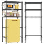 REIBII 3-Tier Mini Fridge Shelf with Storage, 264LBS Metal Shelving with 8 Hooks, Adjustable Height Organizer for Dorm, Kitchen, Apartment & Office, Microwave Rack, 26.38" Wx18.1 Dx65.36 H, Black - size: 26.38Wx18.1Dx65.36H