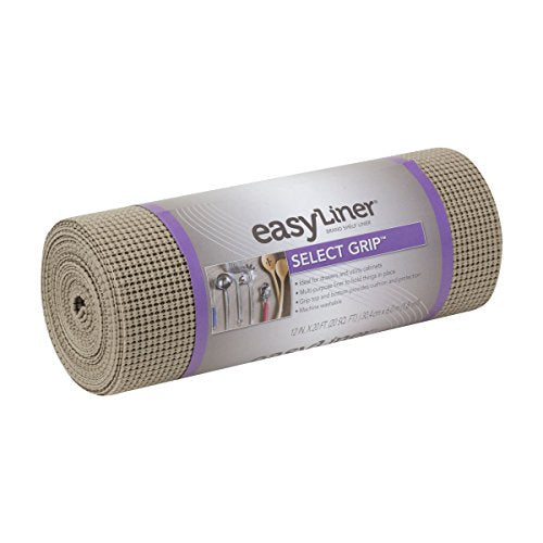 Duck Non-Adhesive Shelf Liner Select Grip EasyLiner, 12-inch x 20 Feet, Taupe - color: Taupe, size: 12-Inch x 20 Feet