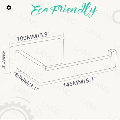 LANC Self-Adhesive Toilet Paper Holder, Matte Black Toilet Tissue Holder Wall Mounted for Bathroom Kitchen, Stick On Paper Roll Holder with No Drilling Rustproof Stainless Steel, A8307MB - color: Matte Black, size: Right Hand(Adhesive)