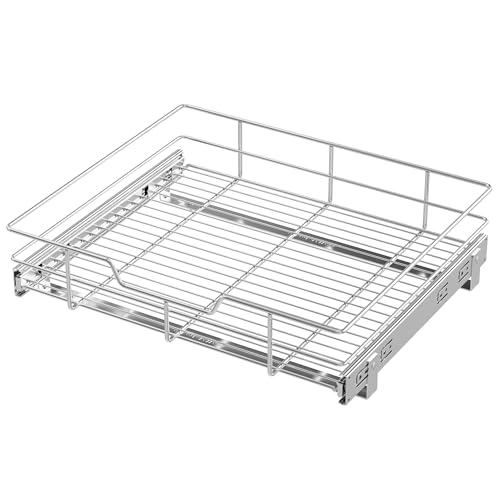 Pull Out Cabinet Organizer 20" W X 17" D, Slide Out Drawers For Kitchen Cabinets, Pull Out Drawers For Cabinets Capacity Heavy Duty Caddy, Cabinet Pull Out Shelves Chrome-Plated, Bathroom Pantry | For Kitchen Organizers and Storage, Pull Out Drawers For C