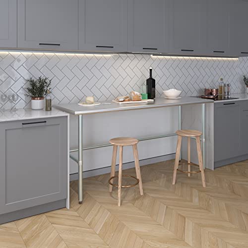 24 in. x 72 in. Open Base Stainless Steel Work Table | Residential & Commercial | Food Prep | Heavy Duty Utility Work Station | NSF - size: 72 in. Length x 24 in. Width