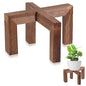 Vigordream Plant Stand, Indoor/Outdoor Wood Plant Holder, Single Flower Pot Stand, Sturdy Planter Stand (Walnut, Fit 8-15inch pots) - size: Fit 8-15inch pots