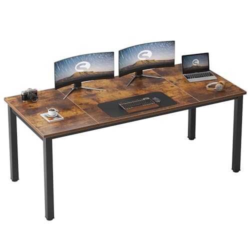 Need 70.8 Inch Executive Office Desk, Large Stylish Computer Desk, Simple Study Writing Desk, Workstation Business Furniture for Home Office, Rustic Brown - color: Rustic Brown, size: 70.8 inches