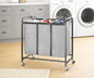 Whitmor Triple Laundry Sorter - 3 Removable Bags with Easy-Grip Handles - Rolling Laundry Sorter - Grey - size: 3 Section A，Grey