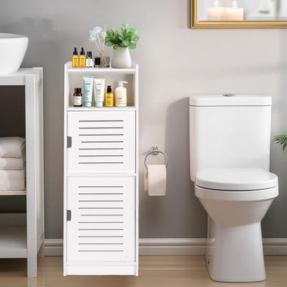 ShellKingdom Toilet Paper Holder Stand, Small and Slim Bathroom Storage Cabinet for Bathroom Small Spaces, 29.1 x 9.5 x 7.9 inch - size: 29.1 x 9.5 x 7.9 inch