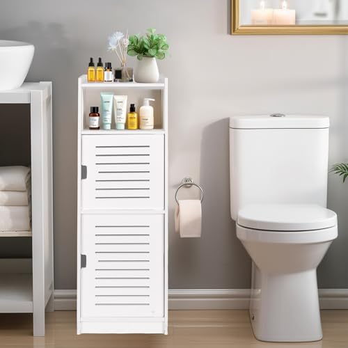 ShellKingdom Toilet Paper Holder Stand, Small and Slim Bathroom Storage Cabinet for Bathroom Small Spaces, 29.1 x 9.5 x 7.9 inch - size: 29.1 x 9.5 x 7.9 inch