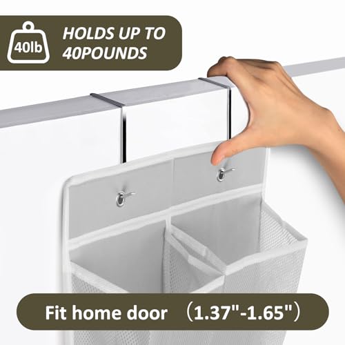 GOMAJI 2PK Over the Door 12 Pocket Hanging Shoe Organizer - color: Gray