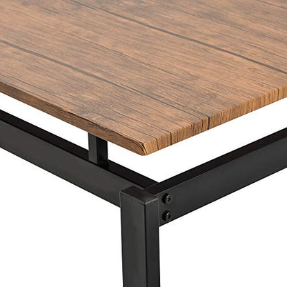 Solid Wood 4-Piece Kitchen DIng Table Set, Counter Height Bar Table Set with 3 Stools and Storage Shelves, Perfect for Home, Kitchen, Living Room (Brown-1) - color: Brown-1