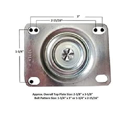 Set of 4 - Replacement Casters Compatible with Rubbermaid Commercial 4400 & 4500 Series Carts - 5" Non-Marking Wheels