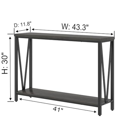 FOLUBAN Console Table for Entryway, Modern Sofa Table Behind Couch, Narrow Entry Table for Hallway, Living Room (Industrial, Dark Gray) - color: Dark Gray