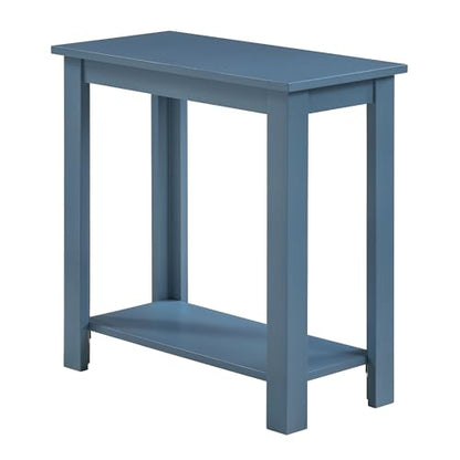 Convenience Concepts Designs2Go Baja Chairside End Table 23.75" - Transitional Narrow Side Accent with Storage Shelf for Modern Living or Family Room, Bedroom Nightstand, Dusty Blue - color: Dusty Blue
