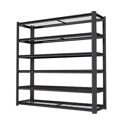 6T 62" W x 24" D x 84" H Garage Shelving Heavy Duty Metal Shelving 6000LBS Storage Shelves Adjustable Metal Shelves for Storage Industrial Garage Shelves for Warehouse Basement - size: 6T 62" W x 24" D x 84" H