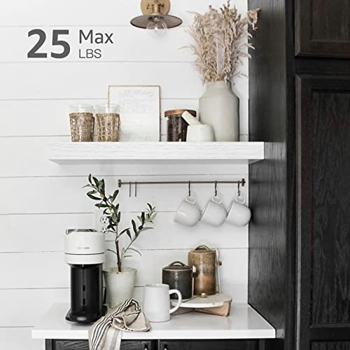 QEEIG Floating Shelf for Wall Bathroom Shelves Bedroom Kitchen Living Room Farmhouse Small Book Shelf 16 inch Set of 1, White (015-W1) - color: C. White, size: 15.7" x 6.7"