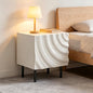 Nightstand, Unique Design Modern Side Table, Small Bedside Accent Table with Storage and 4 Metal Legs for Bedroom,Living Room and Small Spaces