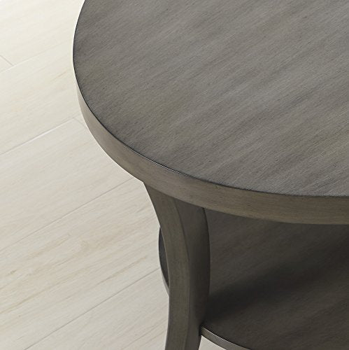 Roundhill Furniture Perth Contemporary Oval Shelf End Table, Gray - color: Grey