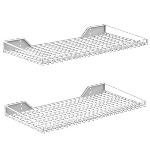 WALMANN 2 Pack Garage Wall Shelf, 23.5" x 12" Wall-Mounted Storage Shelves for Garage, Closet, Laundry Room, Heavy Duty Floating Shelving, Holds Up to 65 lbs(White) - color: White