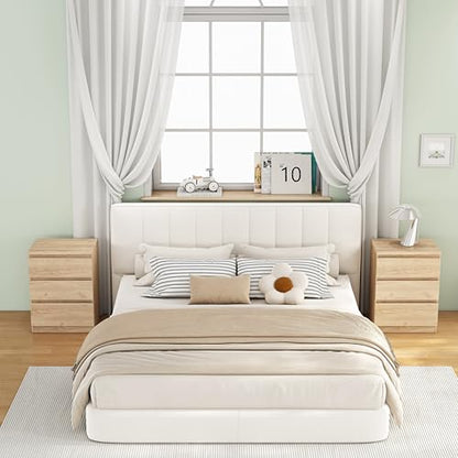 Nightstand with Drawers, Bedside Table with Drawers, Sofa Side Table Storage Cabinet, Night Stand for Bedroom Living Room (1, 3 Drawers Nature, 19.7" W×15.6" D×26.57" H) - color: 3 Drawers Nature