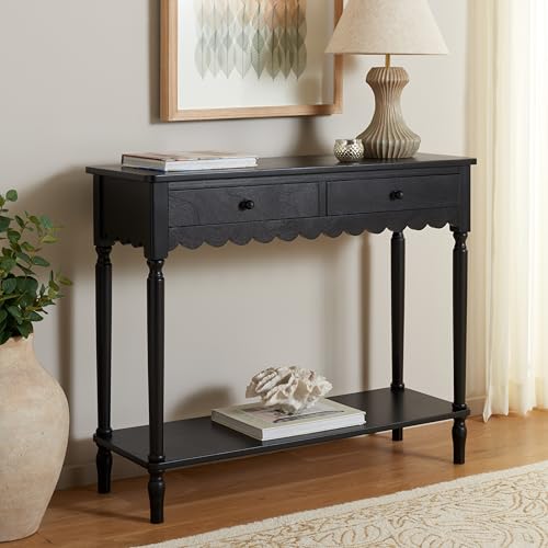 SAFAVIEH Home Collection Haven Matte Black 2-Drawer Small Console Table for Entryway, Living Room, Foyer - color: Matt Black