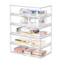 5 Pack Makeup Organizer Stackable, 12.1''L Bathroom Organizer and Storage Acrylic Undersink Drawer Organizer, Cosmetics and Beauty Supplies,Clear Plastic Storage Bins for Vanity,Pantry,Cabinet,Kitchen - style: 5pack Wide