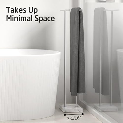KES 37" H Standing Towel Rack, Heavy Marble Base, Brushed Finish | Taller Version, Equal Height, Fits Large Bath Towels, Free Standing Towel Holder, SUS304 Stainless Steel - color: Brushed Finish, size: 37" H (Equal-height)