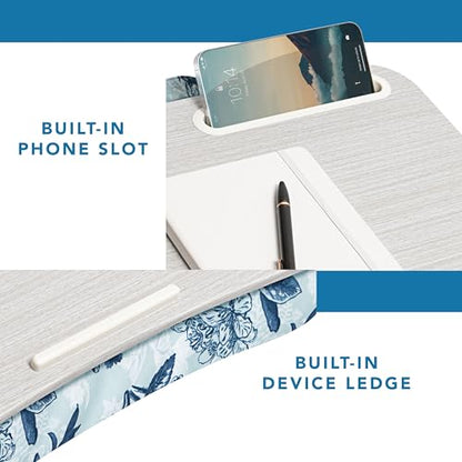 LAPGEAR Designer Lap Desk – Blue Blossoms, Fits 15.6” Laptops - color: Blue Blossoms, size: Single Lap Desk