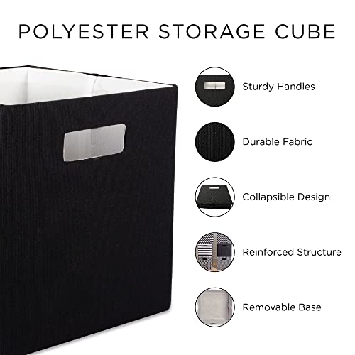DII Poly-Cube Storage Collection Hard Sided, Collapsible Solid, Small, Aqua (Pack of 2) - color: Blue, size: Small Square, 11x11x11" (Pack of 2)
