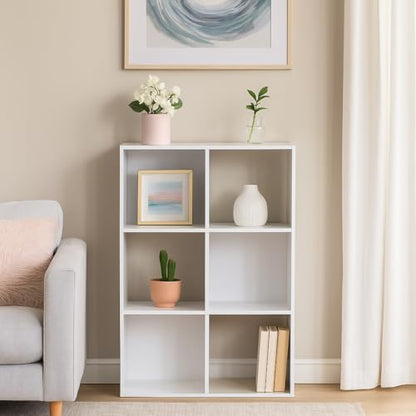 Proman Products 6 Cube Storage Organizer Bookcase, 36" H x 24" W x 12" D, White